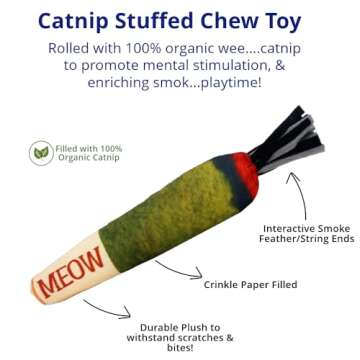 Doobie Catnip Toy for Indoor Cats | Durable Crinkle Fun