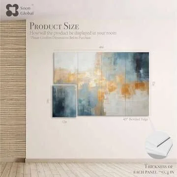 Soon Global 8-Pack Acoustical Wall Panels – 48 x 32 in Art Acoustic Panels for Improved Sound Qual...