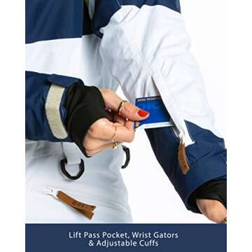 Snowmobile Suit | Insulated Waterproof Retro 80s Ski Jacket Women (XS) White Retro Stripe