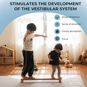 AVDAR Toddler Balance Beam Imported Beechwood Kids Balance Beam for Kids 3-5 & 1-3, Super Durable Sensory Balance Beam Balance Board for Indoor Outdoor Use