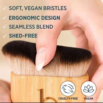 Ultra Soft Self Tanner Brush - Kabuki Brush for Body Foundation & Makeup, Blending Applicator for Ta...