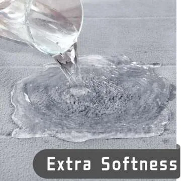 Yimobra Memory Foam Bath Mat Set, 2 Pieces Soft Bathroom Rugs,17x24 and 24x20.4 U-Shaped for Bathroom Rugs, Toilet Mats, Water Absorption, Non Slip, Thick, Dry Fast for Bathroom Floor Mats, Silver