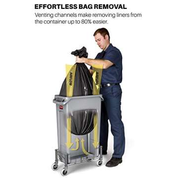 Rubbermaid Commercial Products Slim Jim Plastic Rectangular Recycling Bin/Trash Can with Venting Channels, 23 Gal, Blue, for Kitchens/Classrooms/Offices/Back of House