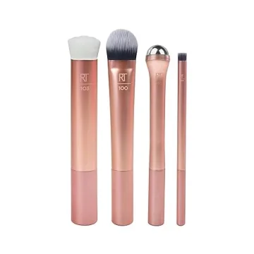 Real Techniques Prep and Prime Makeup Brush Set – Skincare Essentials for Flawless Beauty