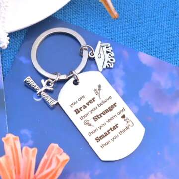 2024 Graduation Gifts for Her Him Best Friend Graduation Keychain Graduation Present for Sister Son Granddaughter Brother Niece Nephew Meaningful Inspirational High School College Graduation Gifts