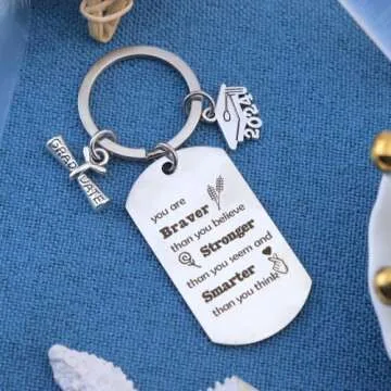 2024 Graduation Keychain Gift for Him Her Inspirational Keepsake