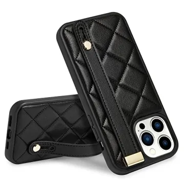 ZVE Kickstand Case for iPhone 13 Pro - Stylish & Shockproof Leather Protection