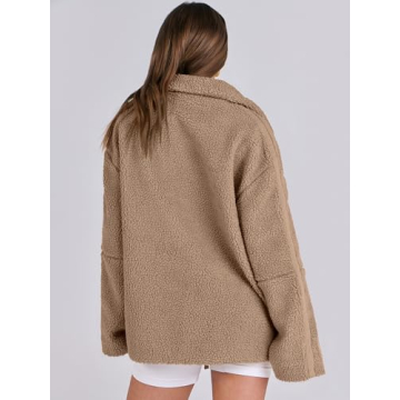 ANRABESS Women's Fleece Jacket - Soft Sherpa Winter Coat