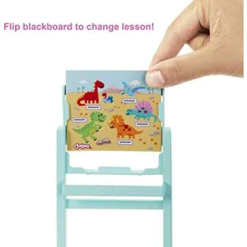 Barbie Club Chelsea School Playset with Blonde Small Doll & Classroom Accessories, Flipping Blackboard, Cafeteria, Desks & More