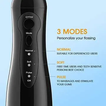 Hangsun Water Flossers for Teeth Cordless Portable Dental Oral Irrigator HOC760 300ML Rechargeable IPX7 Waterproof Water Teeth Cleaner Picks for Home Travel with 8 Jet Tips