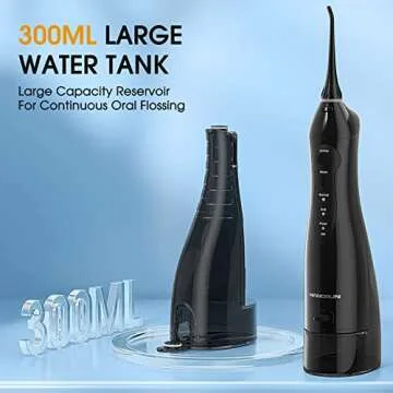 Hangsun Water Flossers for Teeth Cordless Portable Dental Oral Irrigator HOC760 300ML Rechargeable IPX7 Waterproof Water Teeth Cleaner Picks for Home Travel with 8 Jet Tips