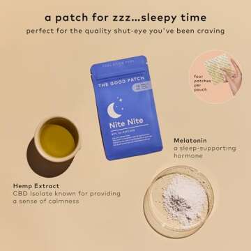 The Good Patch - Natural Sleep Hemp Patch for Adults - Sustained Release Nite Nite Patch - Herbal Sl...