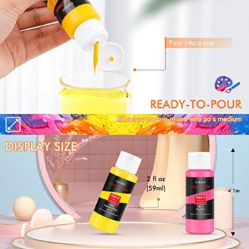 Caliart Acrylic Paint Set 52 Colors for Artists Kids