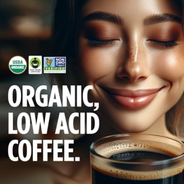 VitaCup Organic Low Acid Dark Roast Coffee Beans 11 oz