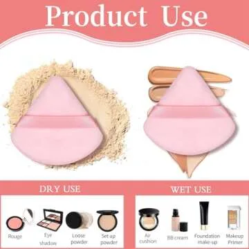 Pimoys 6 Piece Pink Powder Puff for Flawless Makeup Application