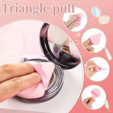 Pimoys 6 Piece Pink Powder Puff for Flawless Makeup Application