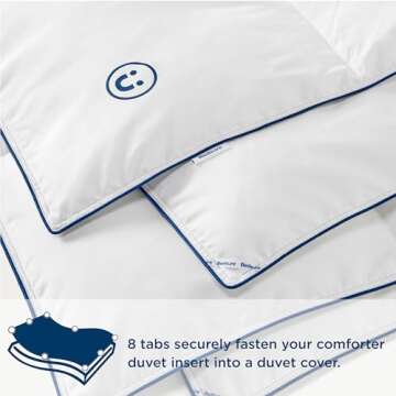 Bedsure Feather Down Comforter King Size - All Season Down Duvet Insert King, Luxurious Hotel Bedding, Feather Down Comforter, Noiseless Down Duvet with 8 Tabs (106"x90", White)