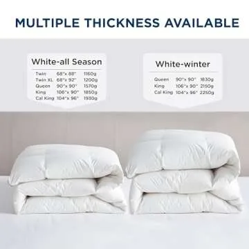 Bedsure Feather Down Comforter King Size - All Season Down Duvet Insert King, Luxurious Hotel Bedding, Feather Down Comforter, Noiseless Down Duvet with 8 Tabs (106"x90", White)