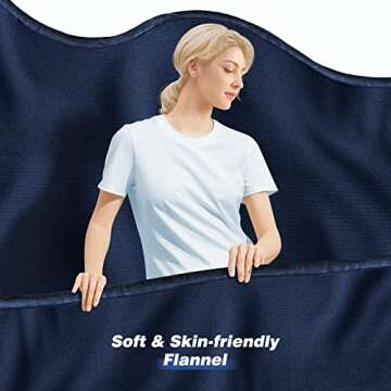 CURECURE Heated Electric Blanket Twin Size 62" x 84" Flannel Heated Blanket with 6 Heating Levels & ...