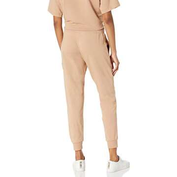 The Drop Women's Grace Supersoft Stretch Rib Cuff Jogger, Praline, L