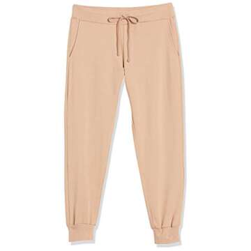 The Drop Women's Grace Supersoft Stretch Rib Cuff Jogger, Praline, L
