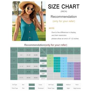 MISFAY Women Summer Spaghetti Strap Button Down V Neck Sleeveless Causal Beach Cover Up Dress with Pockets Black
