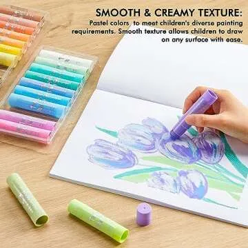 Shuttle Art Tempera Paint Sticks, 20 Pastel Colors, Solid Tempera Paint for Kids, Super Quick Drying, Works Great on Paper Wood Glass Ceramic Canvas