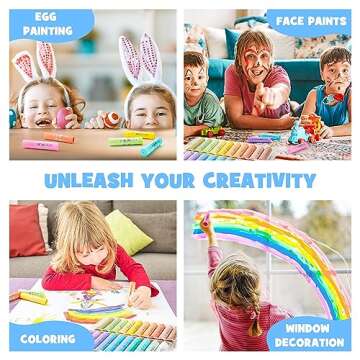 Shuttle Art Tempera Paint Sticks, 20 Pastel Colors, Solid Tempera Paint for Kids, Super Quick Drying, Works Great on Paper Wood Glass Ceramic Canvas