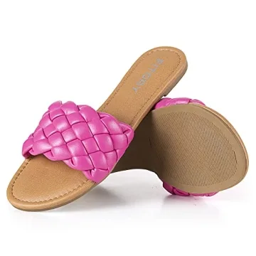 FITORY Womens Braided Slide Sandals for Summer Style