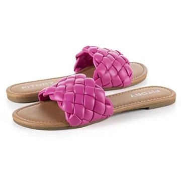 FITORY Womens Braided Slide Sandals for Summer Style