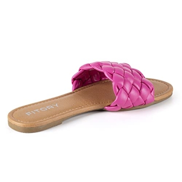 FITORY Womens Braided Slide Sandals for Summer Style