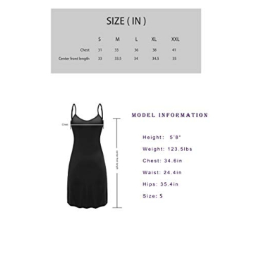 LB LIFEBEST Women's Full Slips Cami Long Spaghetti Strap Under Dress White