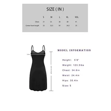 LB LIFEBEST Women's Full Slips Cami Long Spaghetti Strap Under Dress White