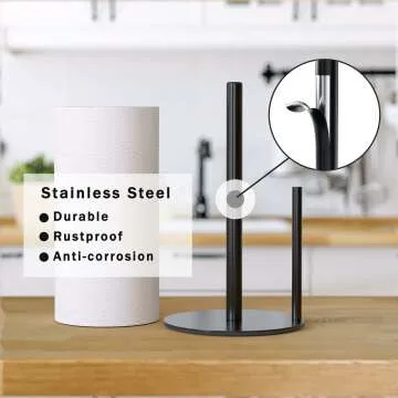 Stylish Black Stainless Steel Paper Towel Holder
