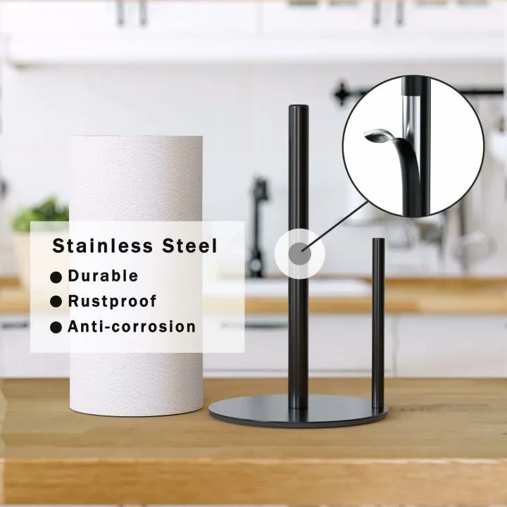 Stylish Black Stainless Steel Paper Towel Holder