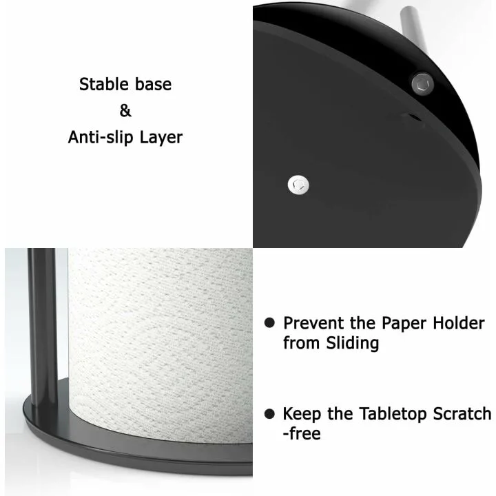 Stylish Black Stainless Steel Paper Towel Holder
