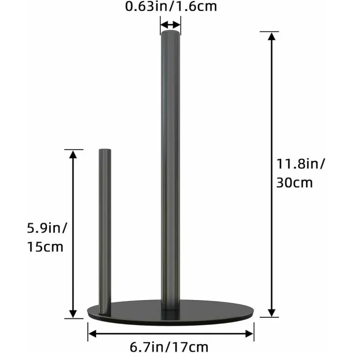 Stylish Black Stainless Steel Paper Towel Holder