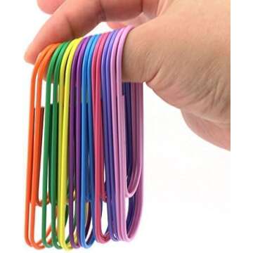 40-Pack 4 Inches Mega Large Paper Clips - 8 Colors Per Color 5pcs 100mm Cute Paper Needle Multicolor...