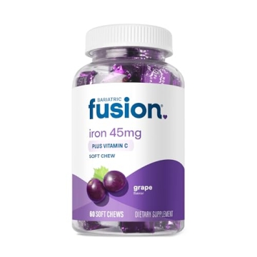Bariatric Fusion Iron Soft Chew with Vitamin C | Grape Flavored | Chewy Vitamin for Bariatric Patien...
