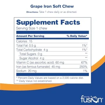 Bariatric Fusion Grape Iron Chew with Vitamin C for Bariatric Health