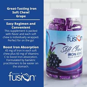 Bariatric Fusion Grape Iron Chew with Vitamin C for Bariatric Health