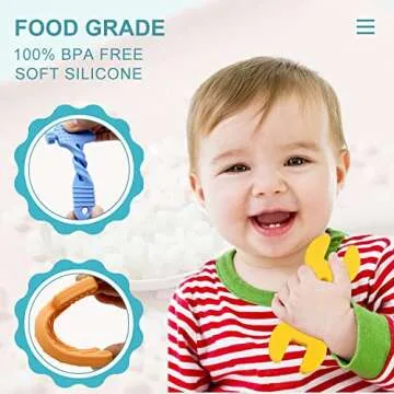 Teething Toys for Babies 3-6 Months 6-12 Months, Baby Teething Toys, Silicone Baby Teether Toys, Bab...
