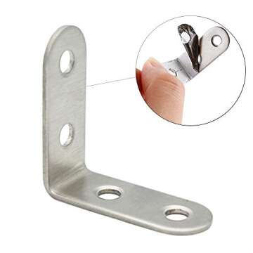 Corner Braces, ZKSM 40mmx40mm Stainless Steel Bracket Right Angle L Shaped Joint Brace Fastener with Screws, 10 Packs