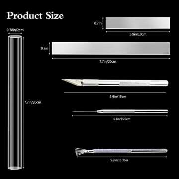 14 Polymer Clay Tools Acrylic Roller Clay Rolling Pin with Thickness Rings Tissue Blade Sculpting Ea...