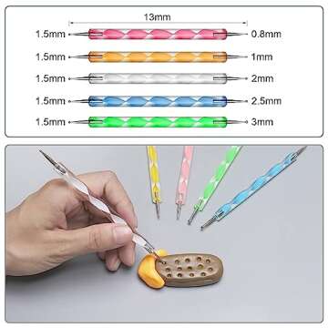 14 Polymer Clay Tools Acrylic Roller Clay Rolling Pin with Thickness Rings Tissue Blade Sculpting Earring Making Kit Supplies Slicer Knife Dotting Tool Jewelry Accessories Mini Cutters Press