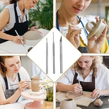 14 Polymer Clay Tools Acrylic Roller Clay Rolling Pin with Thickness Rings Tissue Blade Sculpting Earring Making Kit Supplies Slicer Knife Dotting Tool Jewelry Accessories Mini Cutters Press