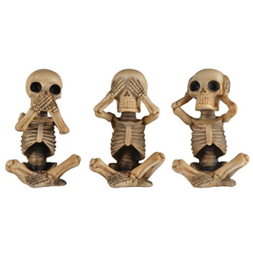 JORAE No Evil Skeleton Figurines Set for Home Decor