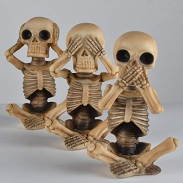 JORAE No Evil Skeleton Figurines Set for Home Decor
