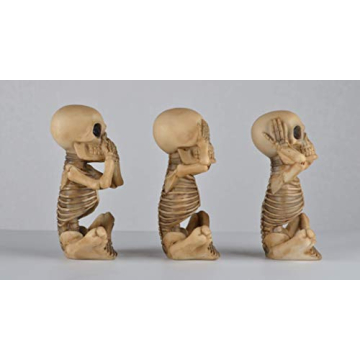 JORAE No Evil Skeleton Figurines Set for Home Decor