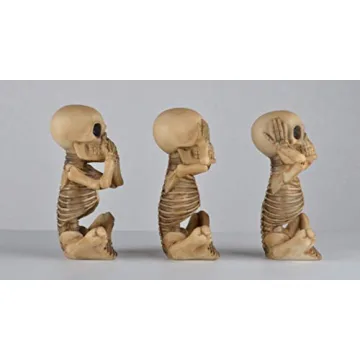 JORAE No Evil Skeleton Figurines Set for Home Decor